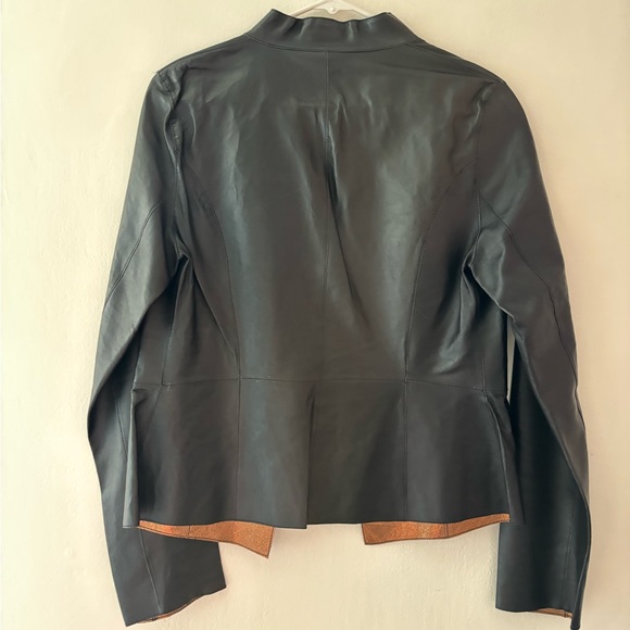 LAMARQUE - Leather Jacket w/ Gold Lining - Picture 3 of 7